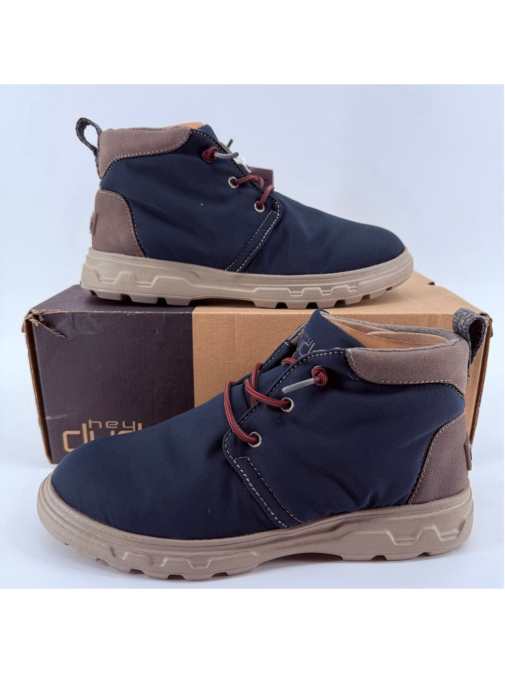 Men's Hey Dude Boots Size 8 Navy Brown Spencer Eco 112685700 - Picture 2 of 14